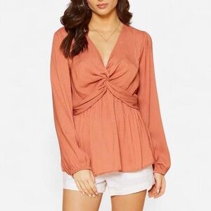 Women's Pleione Orange Long Sleeve Top